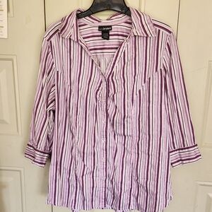 Lane Bryant Purple Striped Women's Top